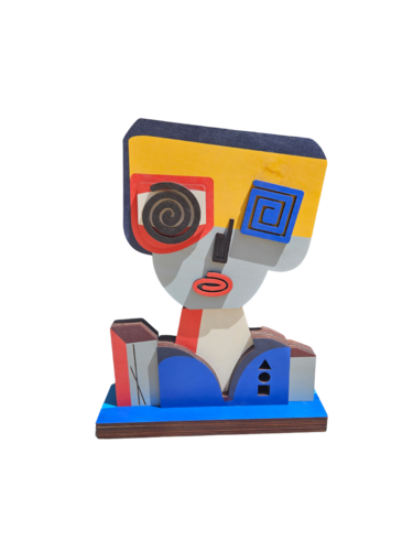 Zion Ezri - Cubistic -  Free standing Double Sided sculpture by Art Time Gallery, Sculpture for Sale on Singulart