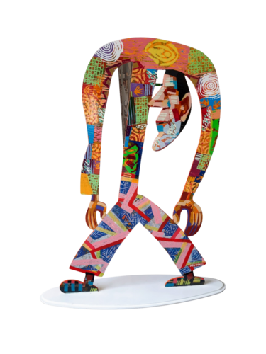 David Gerstein - Chilling Out (#5589)  3D Hand Painted Cutout Aluminum by Art Time Gallery, Sculpture for Sale on Singulart