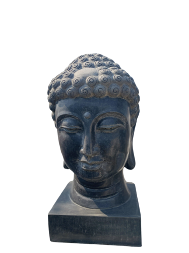 Basalt stone buddha head by Mai Xuan Phuc, Sculpture for Sale on Singulart