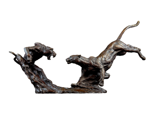 Leopard and Baboon ( Limited edition ) di Barry Jackson, Scultura in vendita su Singulart