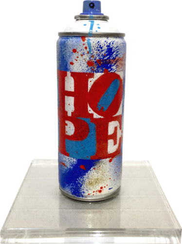Spray can, Hope I, blue and white di Patrick Cornée, Scultura in vendita su Singulart