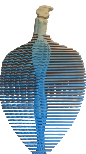 Une Jupe Cloche  en bleu .  sm 611. de Jean Paul Boyer, Escultura a la venta en Singulart