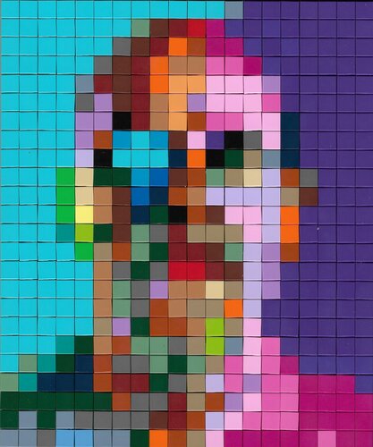 Tribute to Chuck Close (Portrait) di EL EGO, Scultura in vendita su Singulart