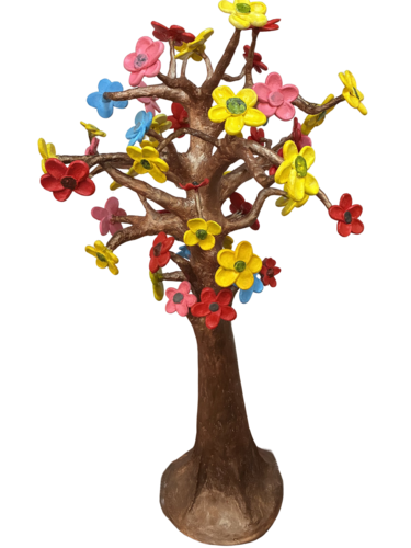 Colourful flowers in a tree von Jacob Isaac, Skulptur kaufen auf Singulart