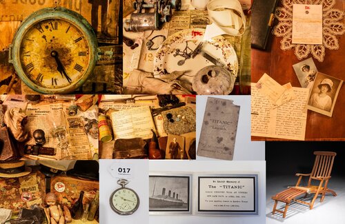 TITANIC  Museum Display cabinet  with 1912 Titanic related material van Thomas Dellert, Beeldhouwwerk te koop op Singulart