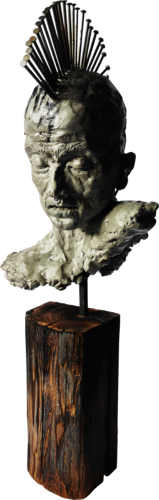 "TRIBAL SOUL" UNIQUE CLAY SCULPTURE di Elena Kraft, Scultura in vendita su Singulart
