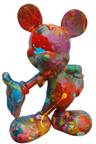 Mickey mouse sculpture with the heart by Karibou, Sculpture for Sale on Singulart